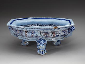 A massive German faience wine cooler, 18th Century.