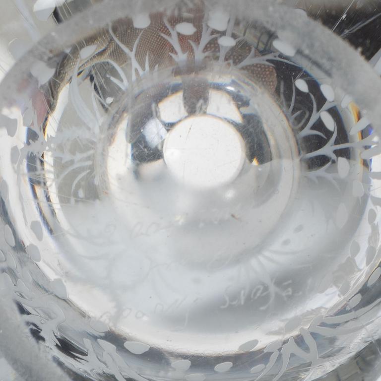 Edward Hald, a 'graal' glass vase, Orrefors 1949.