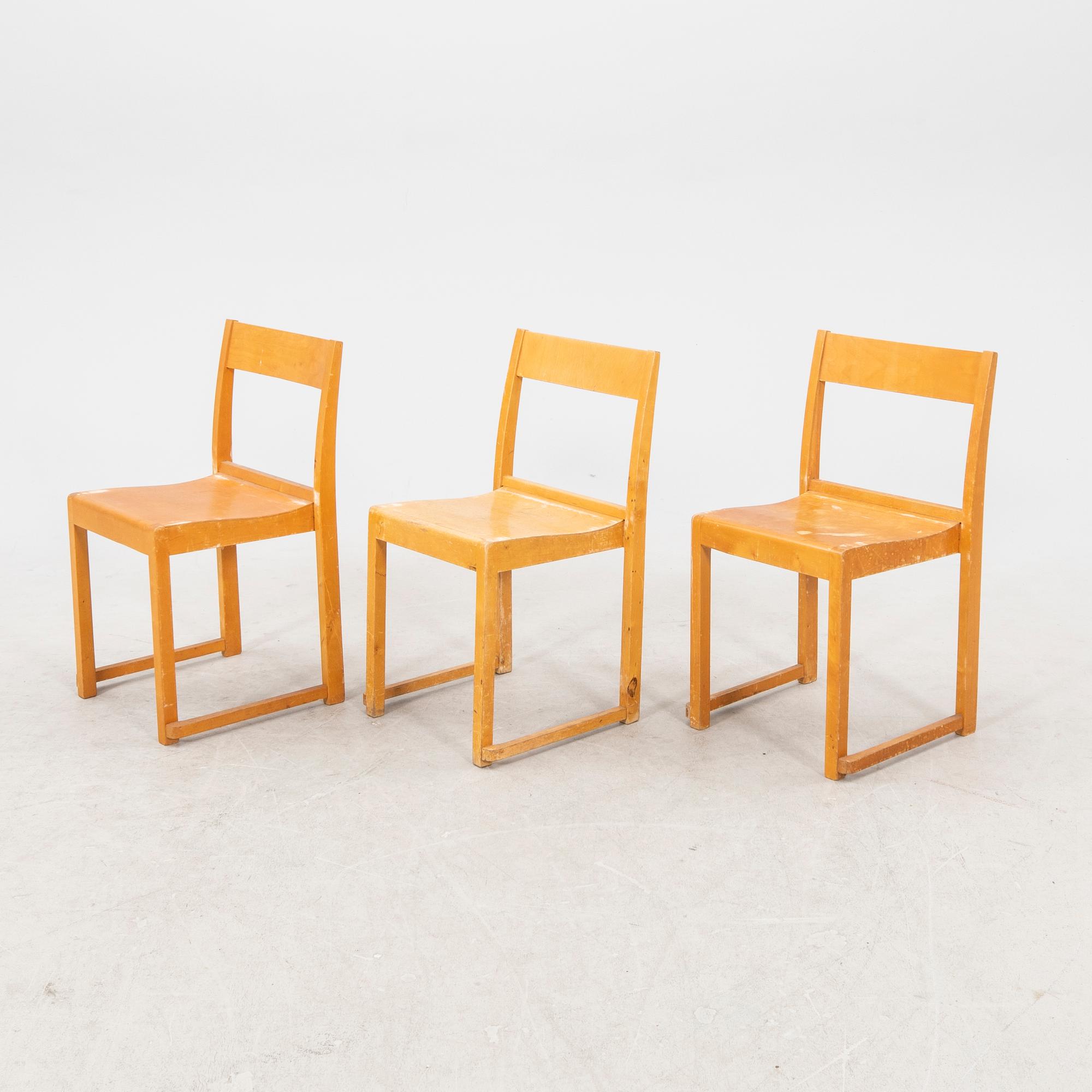 Sven Markelius, chairs, 8 pieces, "Orkesterstolen", mid/second half of the 20th century.