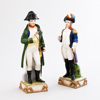 Two porcelain figurines, marked Capodimonte, Italy.