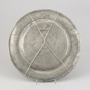 A group of six pewter dishes, different makers mark, most early 19th Century, Swedish/English.