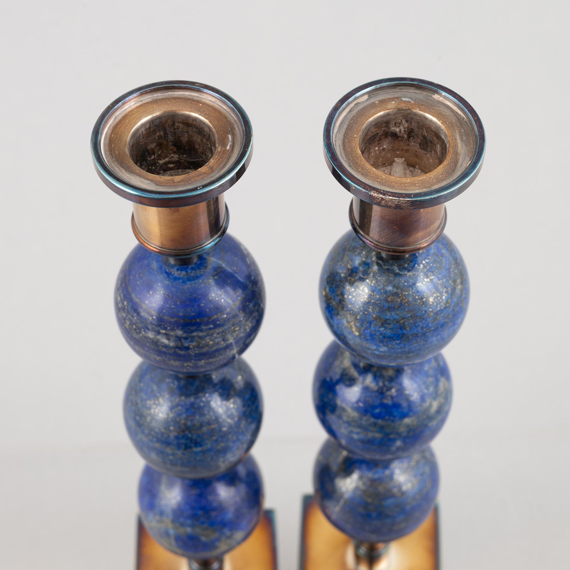 Sigurd Persson, candlesticks, a pair, "Three Balls", Svenskt Tenn.