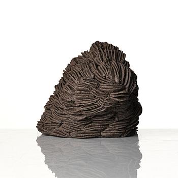 Carl Richard Söderström, a black stoneware wall sculpture, his own workshop, Stockholm 2017.