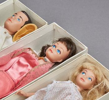 BARBIEDOCKOR, 3 st, Mattel, omkring 1960.