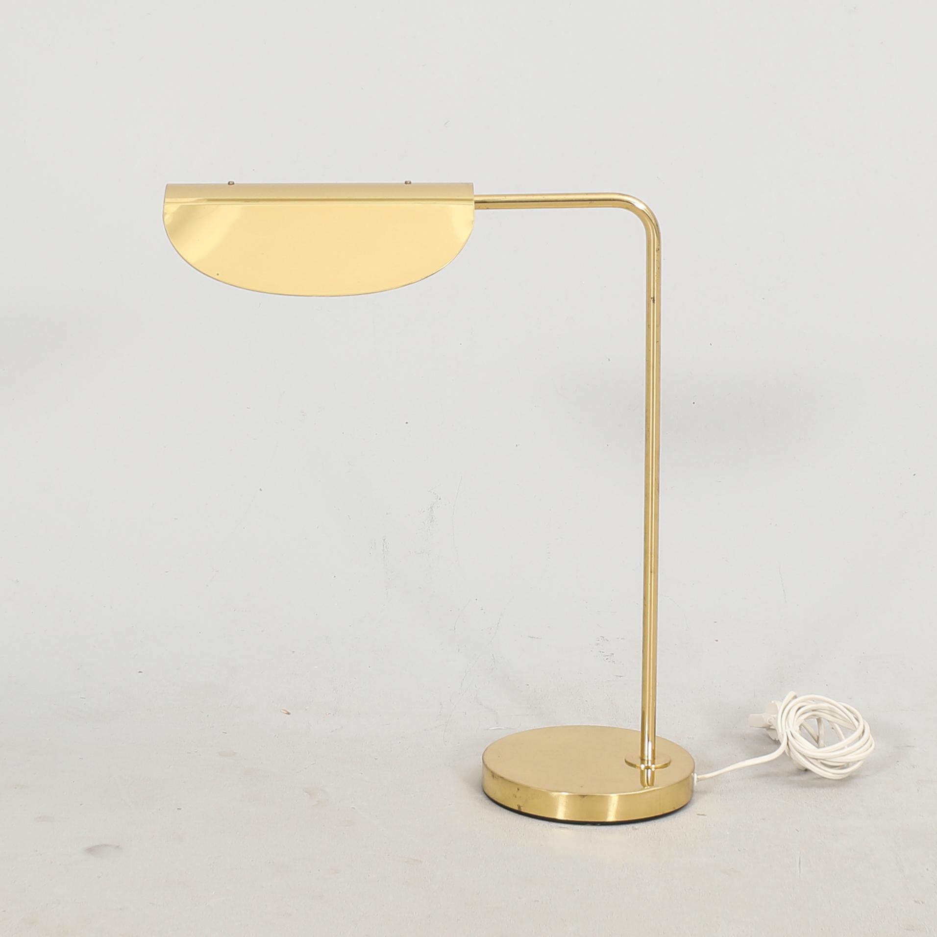 A Bergboms brass table lamp later part of the 20th century.
