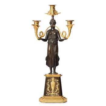 An Empire 19th century three-light candelabra.