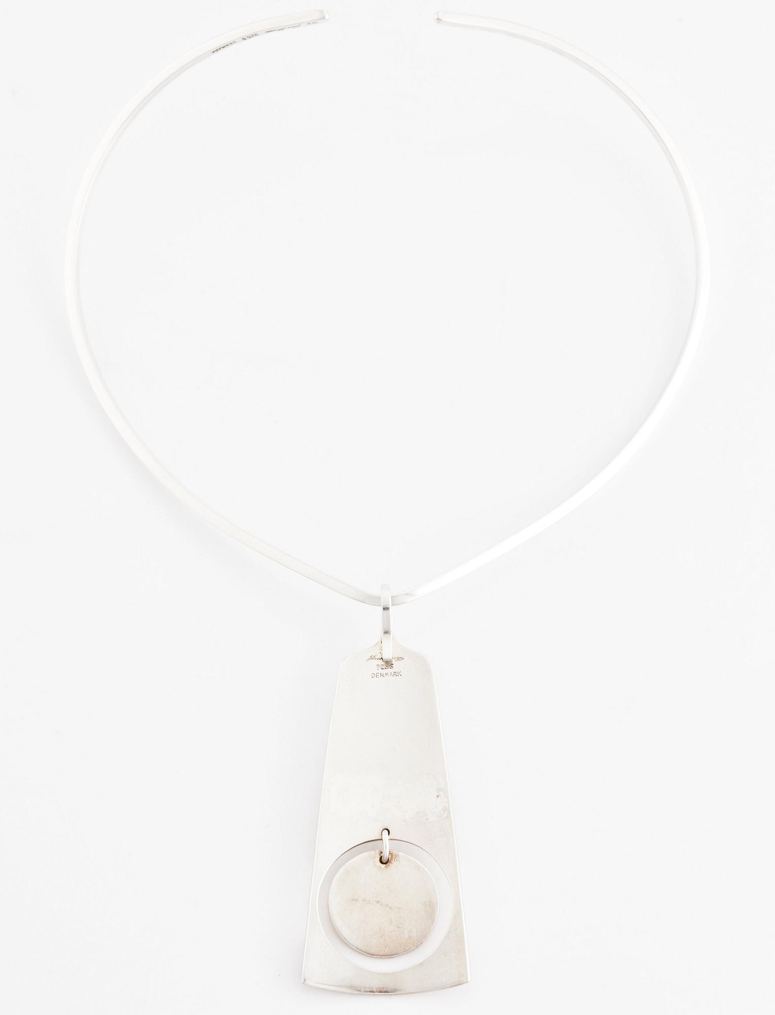 Hans Hansen, Bent Gabrielsen for Hans Hansen, collier sterling silver, Denmark.