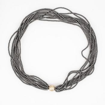 COLLIER, Ole Lynggaard, stenpärlor, guldlås 18k.