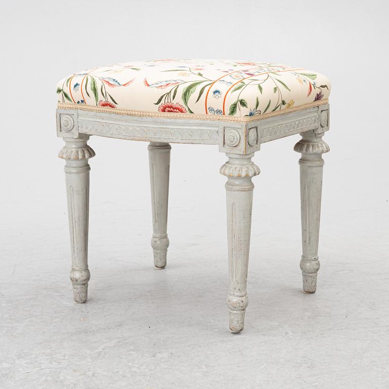 A Swedish late 18th century stools, Gustavian.