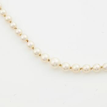 Collier odlade pärlor lås 18K guld.