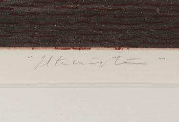 Tuula Lehtinen, etsning, akvatint, signerad och daterad 1990, numrerad 10/50.