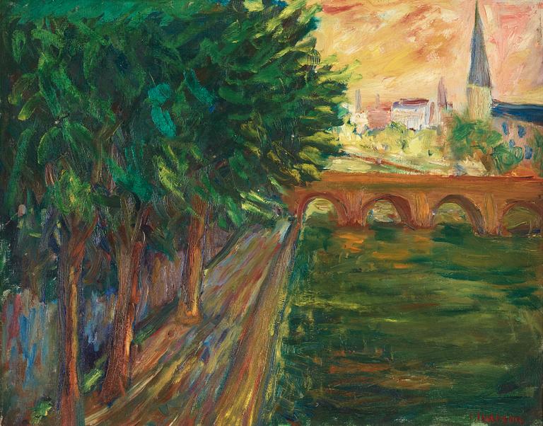 Ivan Ivarson, Stadsbild från Paris med floden Seine i förgrunden.