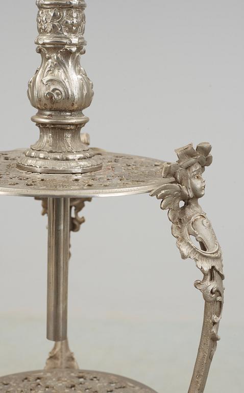 GOLVLAMPA, förnicklad, 1880-tal.