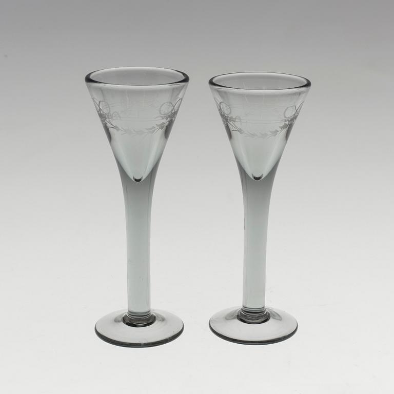 SNAPSGLAS, 12 st, "Antik", Reijmyre.