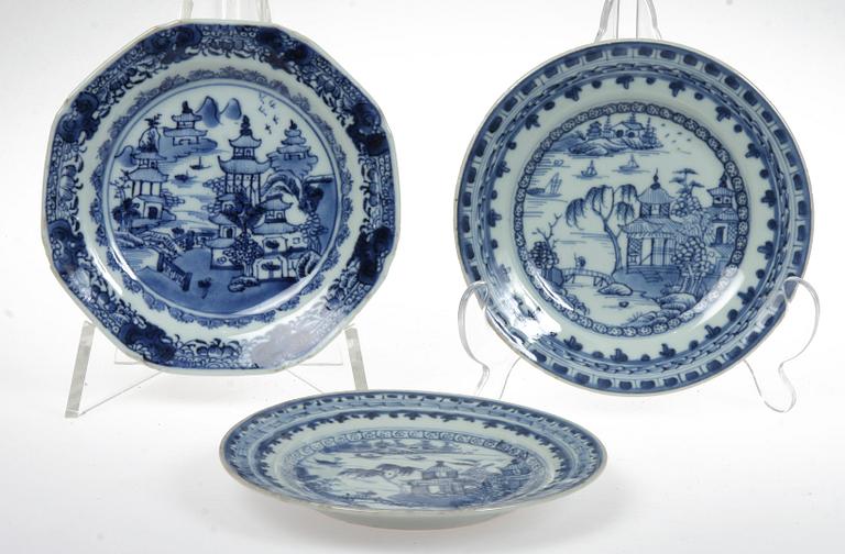 ASSIETTER, 25 st, porslin, Kina, 1700-tal.