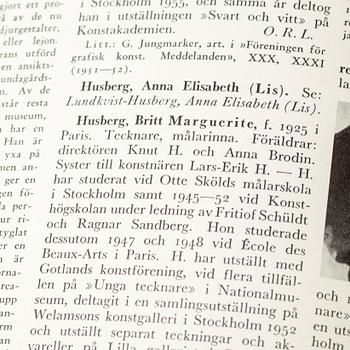 BÖCKER, 5 volymer, Svenskt Konstnärslexikon I-V, Allhems Förlag, 1952-1967.