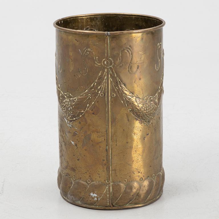 A brass umbrella stand, first half of the 20th century.