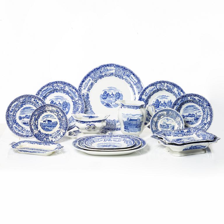 Matservis, 87 delar, flintgods, "Svenska slott", Rörstrand.