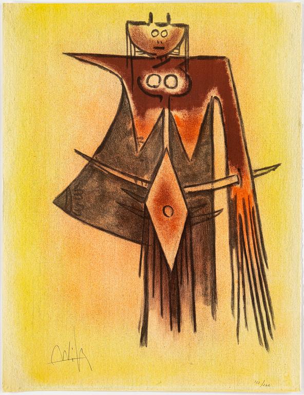 WIFREDO LAM, MAPP med 10 färglitografier, 1974, signerade 123/262.