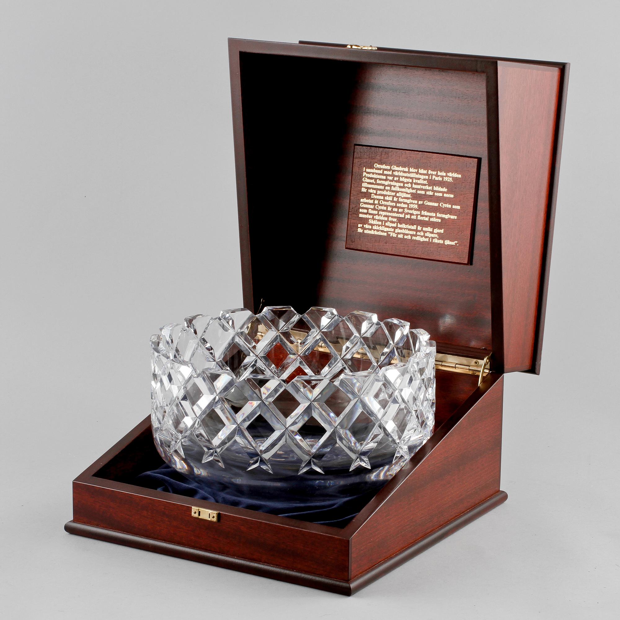 SKÅL, glas, "Sofiero", Gunnar Cyrén, Orrefors, 1900-talets andra hälft.