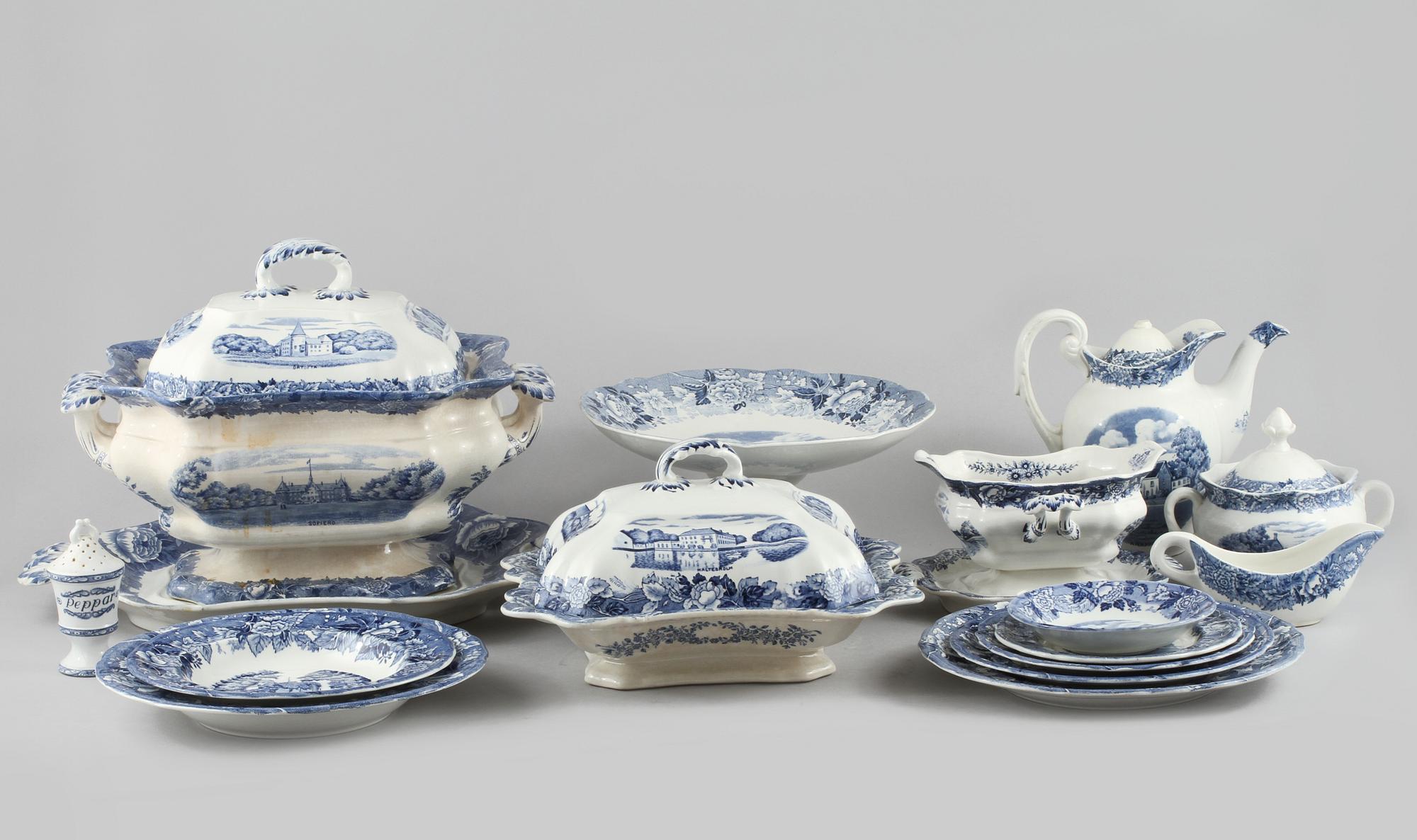 SERVISDELAR, 109 st, flintgods, "Skåne", Rörstrand, 1900-tal.