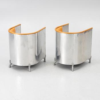 Mats Theselius, fåtöljer, ett par, "Aluminiumfåtölj", Källemo, Värnamo, efter 1990.