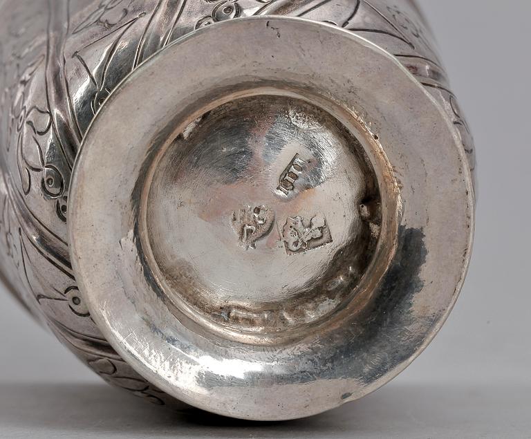 BÄGARE, silver. Troligen Gawrila Grigoriew Serebrenikow, Moskva 1752-1760.