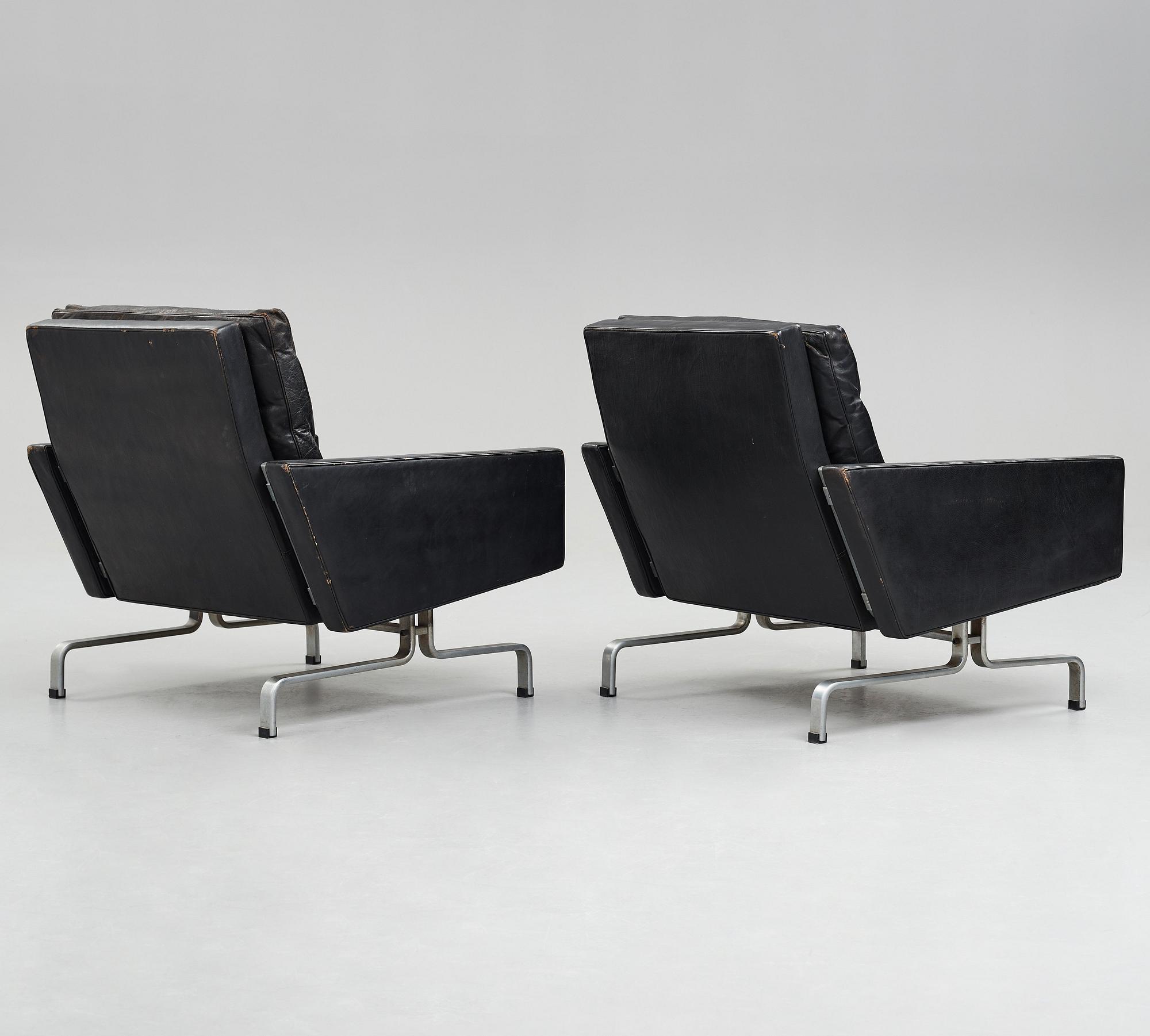 Poul Kjaerholm, "PK31" fåtöljer, 1 par, E Kold Christensen, Danmark 1960-tal.