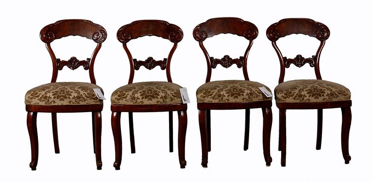 SOFFA samt 4 STOLAR, nyrokoko 1800-talets andra hälft.