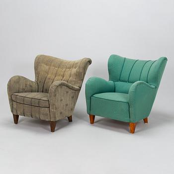 Two mid-20th century armchairs.
