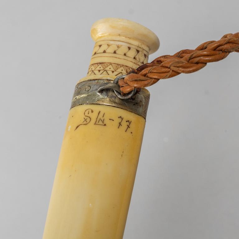 Sixten Lindberg, a reindeer horn knife, signed.