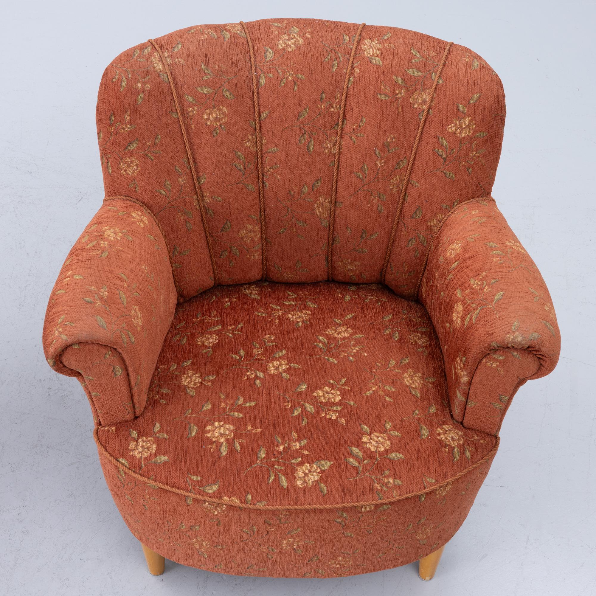Pair of armchairs, Swedish modern, mid-20th century.