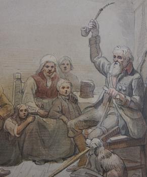 BENGT NORDENBERG, , blandteknik på papper, sign B.N.