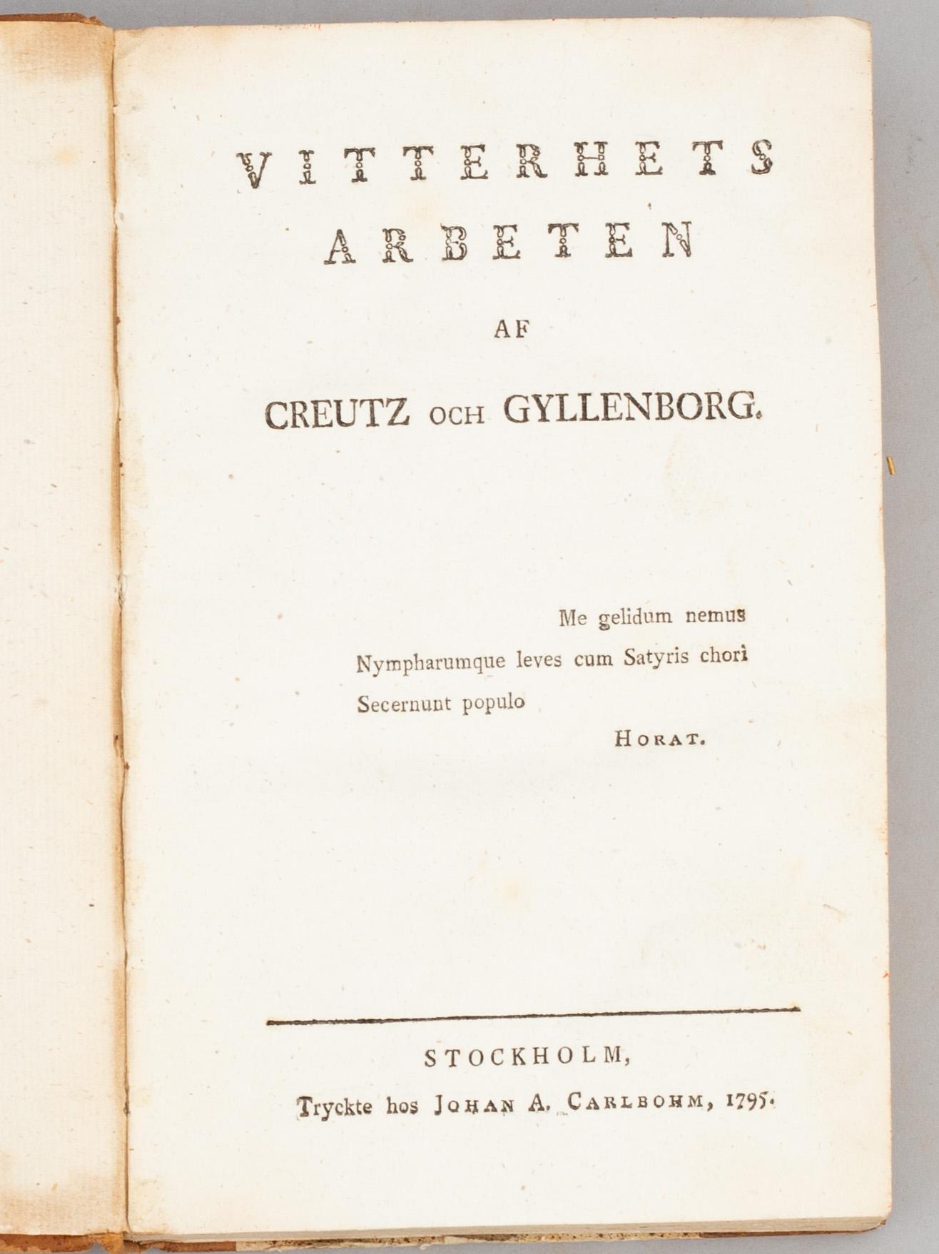 Äldre vitterhet, med Tessins brev till Gustaf III (7 vol).