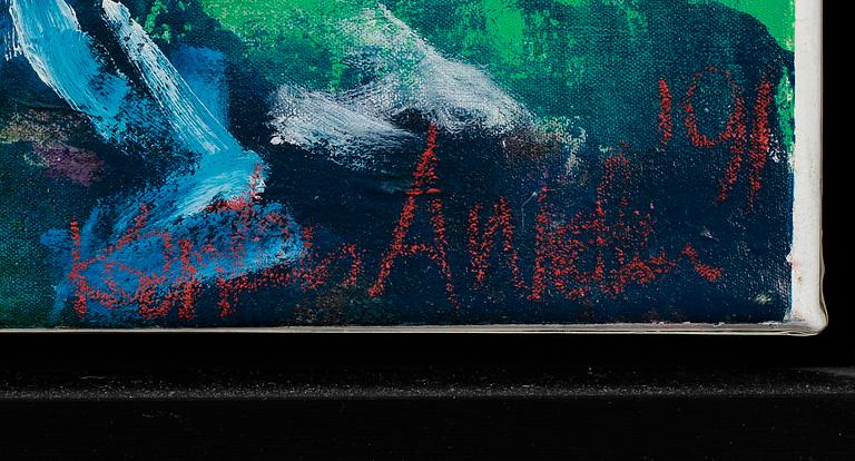 OKÄND KONSTNÄR, olja på duk, otydligt signerad och daterad -91.