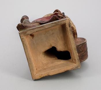 LJUSSTAKE, terracotta, omkring sekelskiftet 1900.