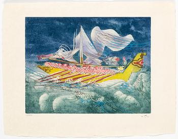 ROBERTO MATTA, 10 st, akvatintetsningar på japanpapper, "Home' Mére", signerade och numrerade 47/100.