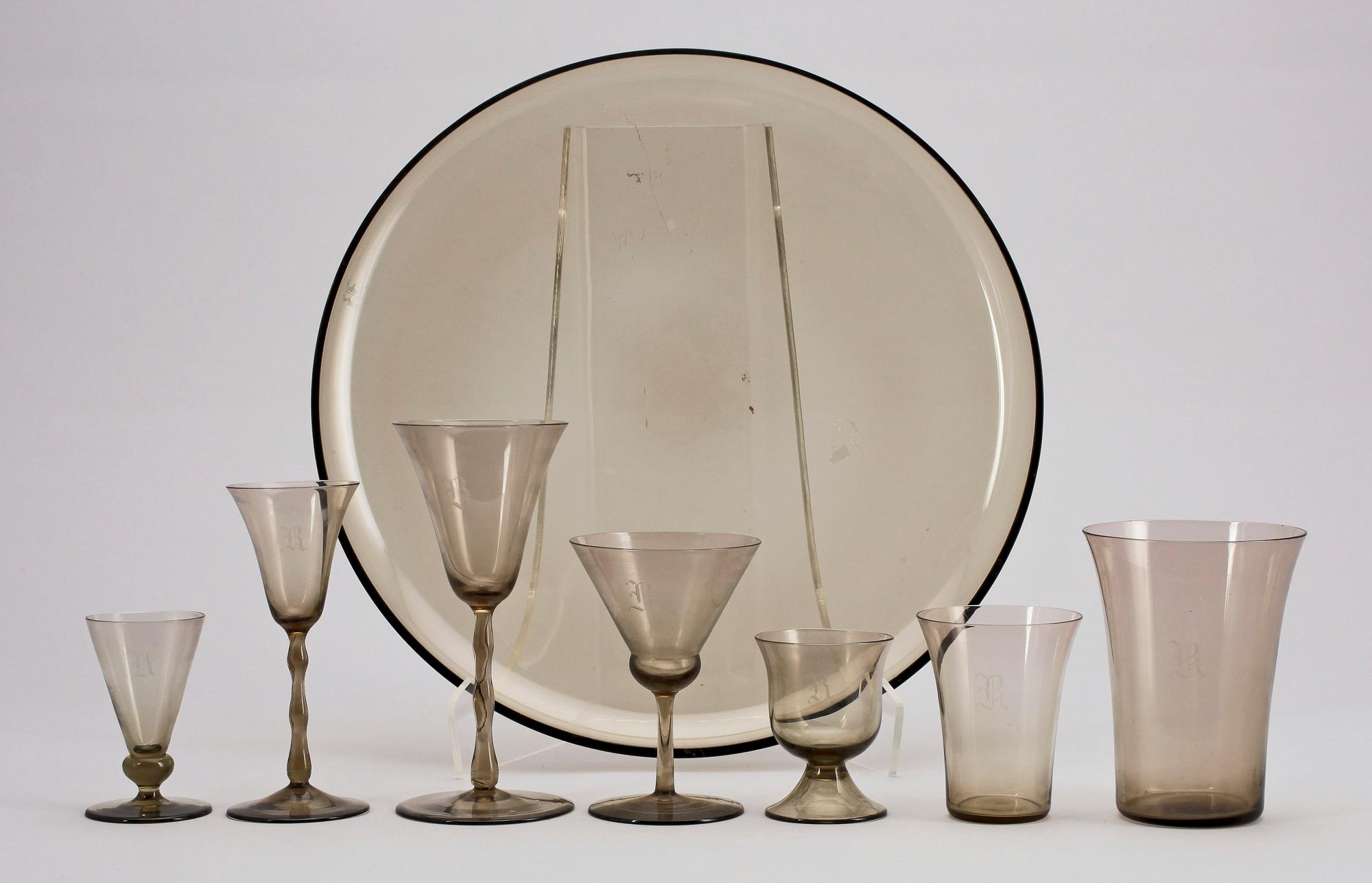 GLASSERVIS, 89 delar, "Stork" Simon Gate och Edward Hald, Sandvik 1918-1919.