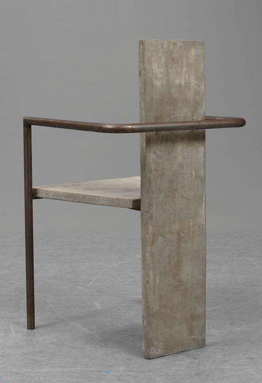A Jonas Bohlin ´Concrete´ armchair, for Källemo, Värnamo 1981.