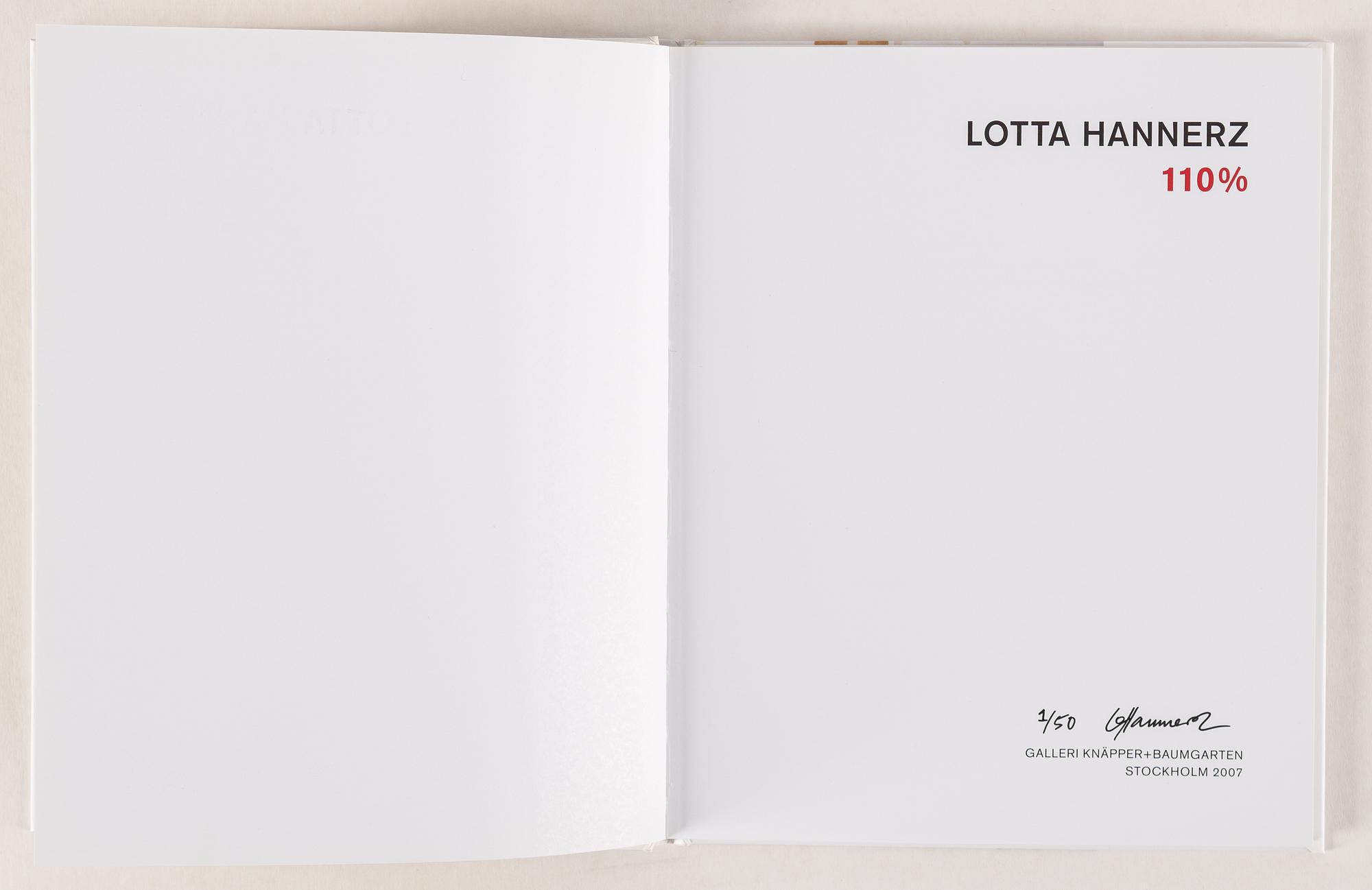 LOTTA HANNERZ, färglitografi, signerad och numrerad 1/50. Signerad bok medföljer.