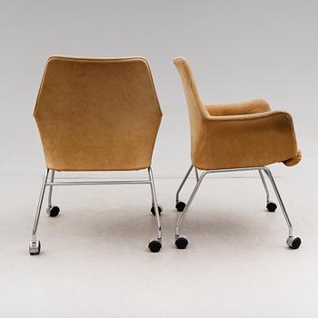 FÅTÖLJER, 3 st, DUX, " Mirja", Bruno Mathsson, 1900-talets andra hälft.