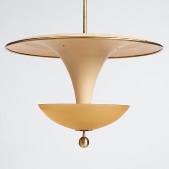 Bertil Brisborg, & Olle Elmgren, a pair of ceiling lamps, custom made, Nordiska Kompaniet 1940s.