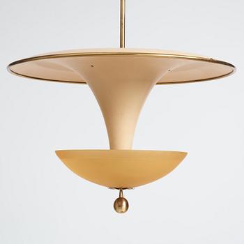 Bertil Brisborg, & Olle Elmgren, a pair of ceiling lamps, custom made, Nordiska Kompaniet 1940s.