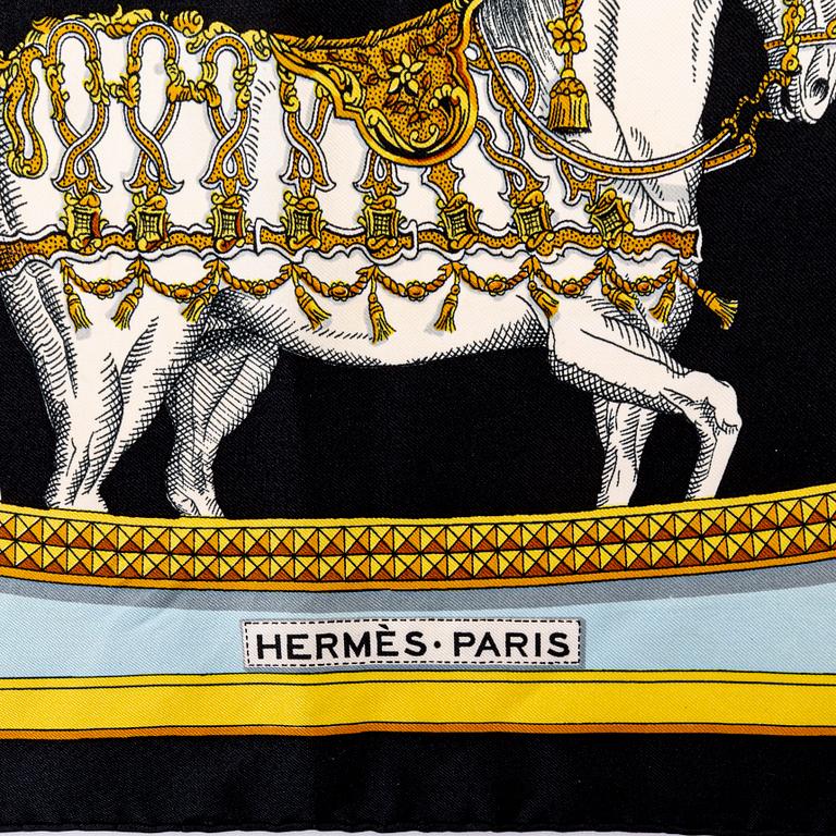 Hermès, two silk scarves.