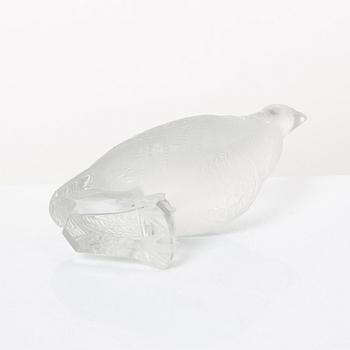 9 glass figurines, Lalique, France.