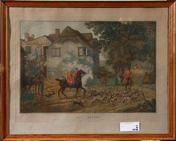 LITOGRAFISKT TRYCK, efter Vernet, 1800/1900-tal.