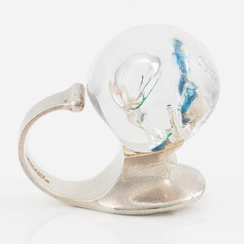 Björn Weckström, ring, "Man in Cosmos", sterling silver with acrylic, Lapponia 1977.