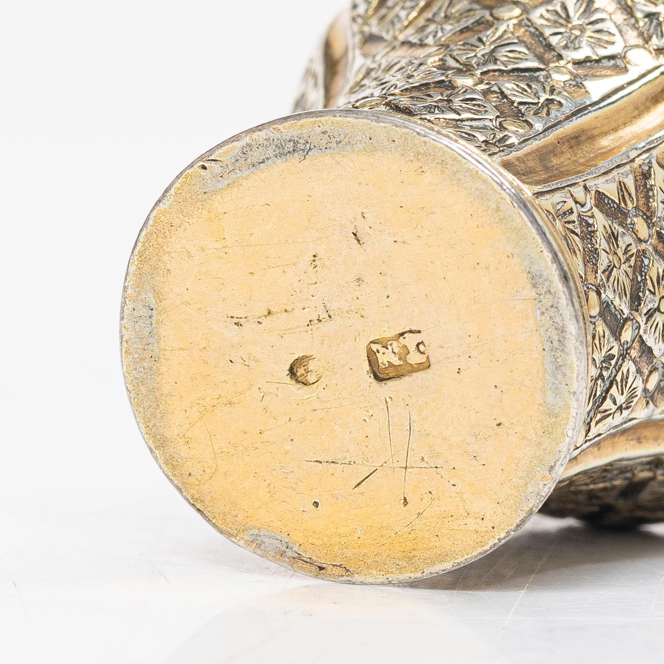 Two Swedish 18th century parcel-gilt silver boxes.