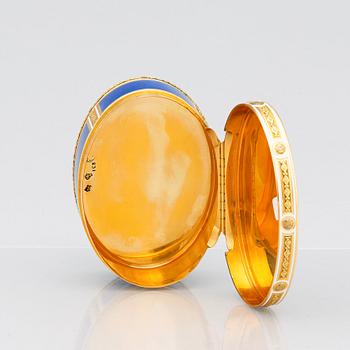Charles Le Bastier, dosa, guld en deux colour och emalj, med miniatyr, Paris 1776-1777, Louis XVI.