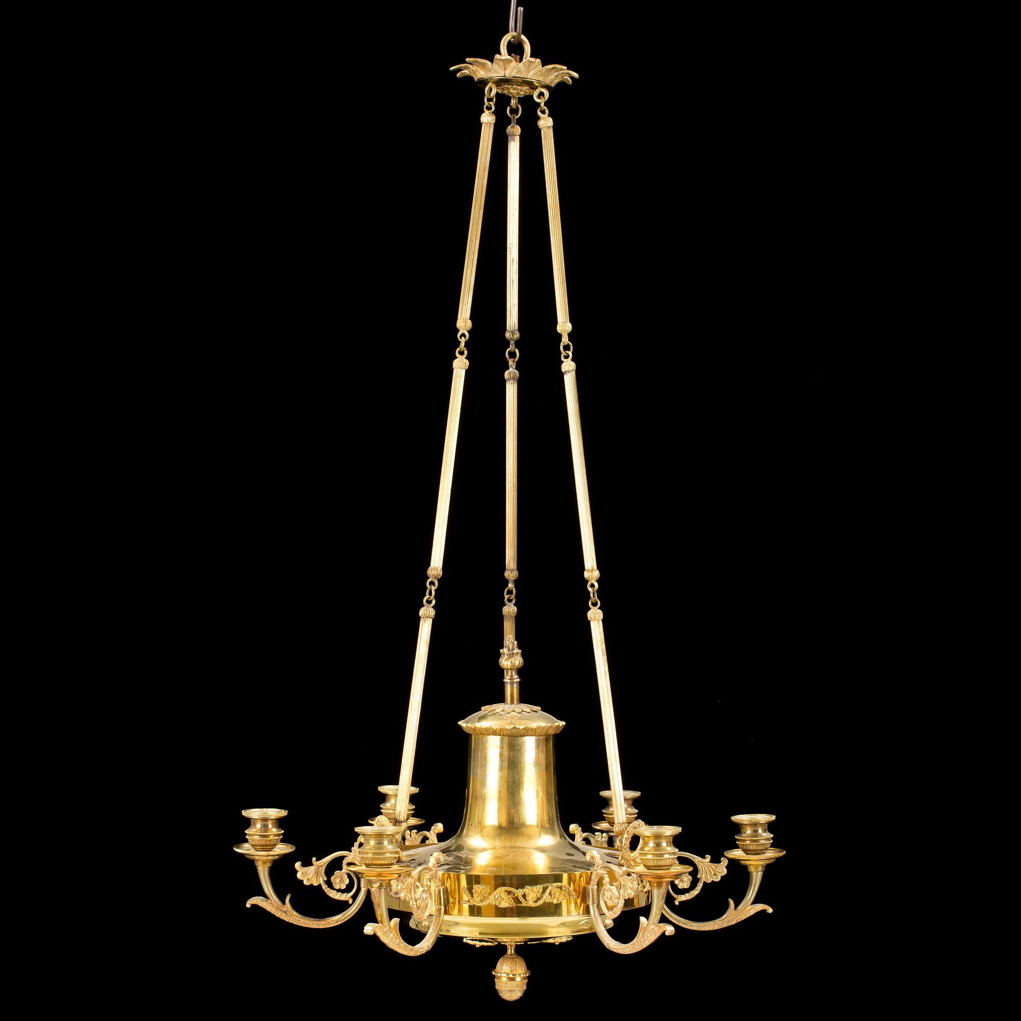 A gilded empire ceiling light France first half of the 19th century.